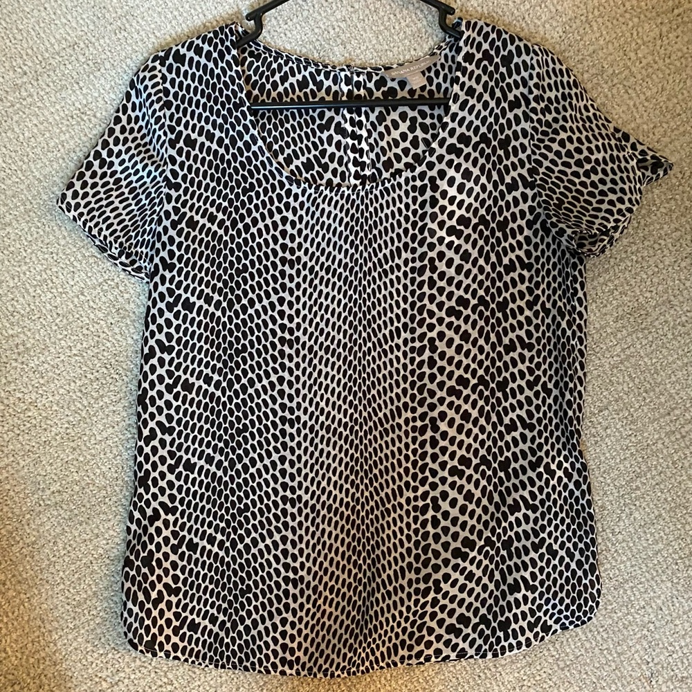 NWT Banana Republic Black and White Chiffon Blouse